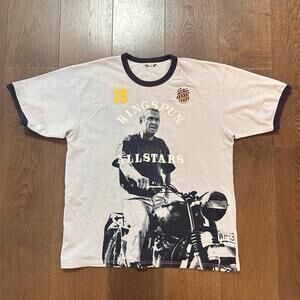 Ringspun Allstars Vintage Gray T-Shirt Steve McQueen Great Escape Size XXL